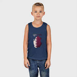 Майка детская хлопок Qatar map, цвет: тёмно-синий — фото 2