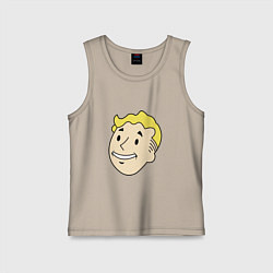 Майка детская хлопок Vault boy head, цвет: миндальный