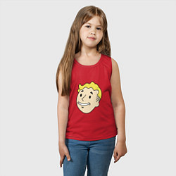 Майка детская хлопок Vault boy head, цвет: красный — фото 2