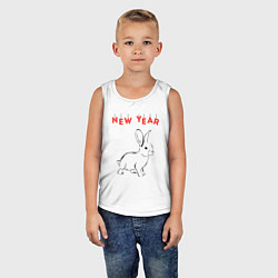 Майка детская хлопок New year rabbit, цвет: белый — фото 2
