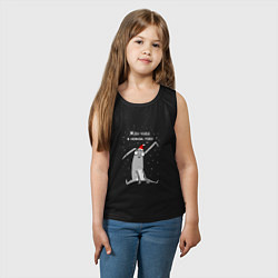 Майка детская хлопок Кролик ждет чуда в новом году, цвет: черный — фото 2