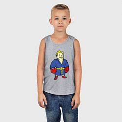Майка детская хлопок Vault boy - boxer, цвет: меланж — фото 2