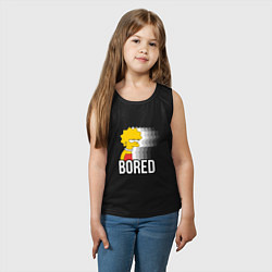 Майка детская хлопок Лиза Симпсон - bored, цвет: черный — фото 2