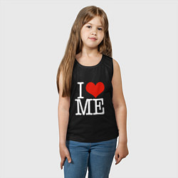 Майка детская хлопок I love me, цвет: черный — фото 2