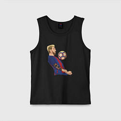 Майка детская хлопок Messi Barcelona, цвет: черный