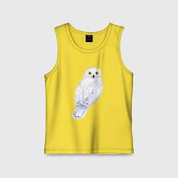 Майка детская хлопок Белая полярная сова, цвет: желтый