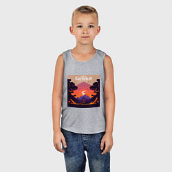 Майка детская хлопок Genshin Impact, Sunset, цвет: меланж — фото 2