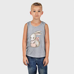 Майка детская хлопок Серый кролик с леденцом, цвет: меланж — фото 2