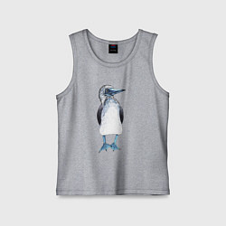 Майка детская хлопок Смешная птица, цвет: меланж