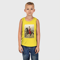 Майка детская хлопок Николай II на коне, цвет: желтый — фото 2
