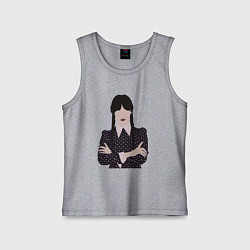 Майка детская хлопок Wednesday Аддамс, цвет: меланж