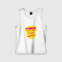 Майка детская хлопок Gorilla face, цвет: белый