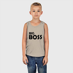 Майка детская хлопок Большой босс - темная, цвет: миндальный — фото 2
