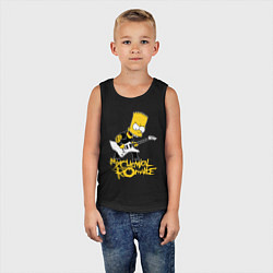 Майка детская хлопок My Chemical Romance Барт Симпсон рокер, цвет: черный — фото 2