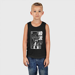 Майка детская хлопок Аянами рей из аниме евангелион, цвет: черный — фото 2