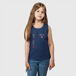 Майка детская хлопок Dynamite BTS logo, цвет: тёмно-синий — фото 2