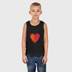 Майка детская хлопок Красное Сердце любовь, цвет: черный — фото 2