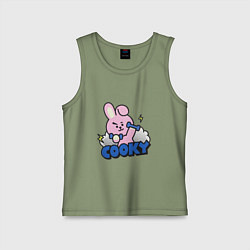 Майка детская хлопок Cooky BT21 Jungkook, цвет: авокадо