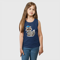 Майка детская хлопок Боевой енот одобряет, цвет: тёмно-синий — фото 2