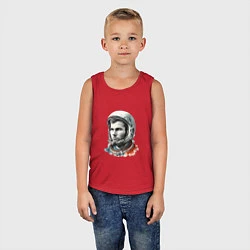 Майка детская хлопок Юрий Гагарин в современном стиле, цвет: красный — фото 2
