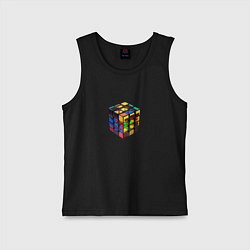 Майка детская хлопок Кубик-рубик, цвет: черный