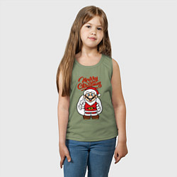 Майка детская хлопок Christmas Mario, цвет: авокадо — фото 2