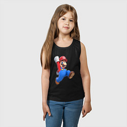 Майка детская хлопок Марио прыгает, цвет: черный — фото 2