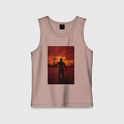 Майка детская хлопок Нептун в море, цвет: пыльно-розовый