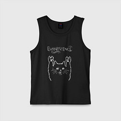 Майка детская хлопок Evanescence рок кот, цвет: черный