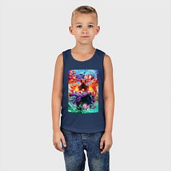 Майка детская хлопок Моя геройская академия - Троица, цвет: тёмно-синий — фото 2