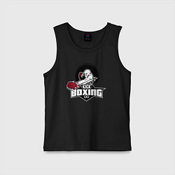 Майка детская хлопок Kickboxing time, цвет: черный