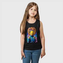 Майка детская хлопок Барт Симпсон в скафандре - нейросеть - фантазия, цвет: черный — фото 2