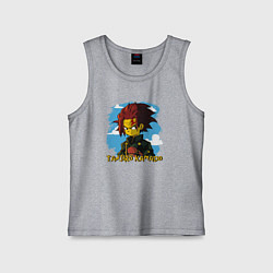 Майка детская хлопок Тандзиро Камадо Симпсон, цвет: меланж