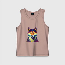 Майка детская хлопок Shibu inu dog, цвет: пыльно-розовый