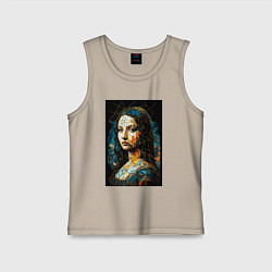 Майка детская хлопок Mona Lisa Low Poly, цвет: миндальный