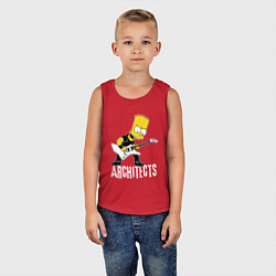 Майка детская хлопок Architects Барт Симпсон рокер, цвет: красный — фото 2
