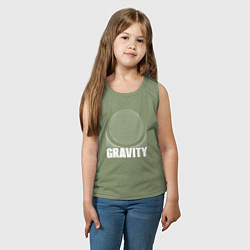 Майка детская хлопок Gravity надпись и шар, цвет: авокадо — фото 2