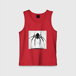 Майка детская хлопок Чёрный паук, Редан, цвет: красный