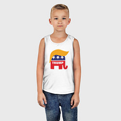 Майка детская хлопок Trump elephant, цвет: белый — фото 2