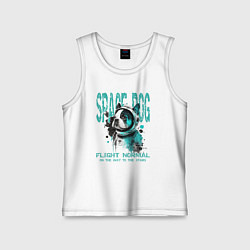 Майка детская хлопок Космический пес, цвет: белый