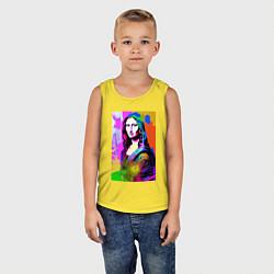 Майка детская хлопок Mona Lisa - Gioconda - pop art, цвет: желтый — фото 2