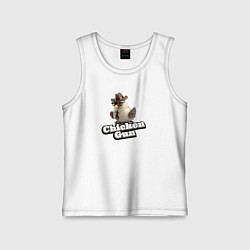 Майка детская хлопок Chicken Gun illustration, цвет: белый