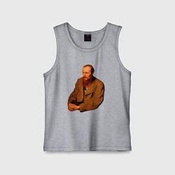 Майка детская хлопок Ф Достоевский, цвет: меланж