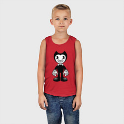 Майка детская хлопок Бенди чёрно-белая, цвет: красный — фото 2