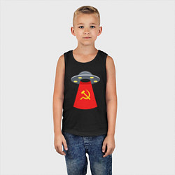 Майка детская хлопок Тарелка СССР, цвет: черный — фото 2