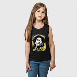 Майка детская хлопок Bob Marley Digital Art, цвет: черный — фото 2