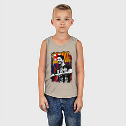 Майка детская хлопок Левандовски Барселона, цвет: миндальный — фото 2