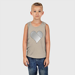 Майка детская хлопок Сердце с черными линиями, цвет: миндальный — фото 2
