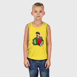 Майка детская хлопок Ленин на баяне, цвет: желтый — фото 2