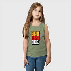 Майка детская хлопок Братья Супер Марио The Super Mario Bros, цвет: авокадо — фото 2